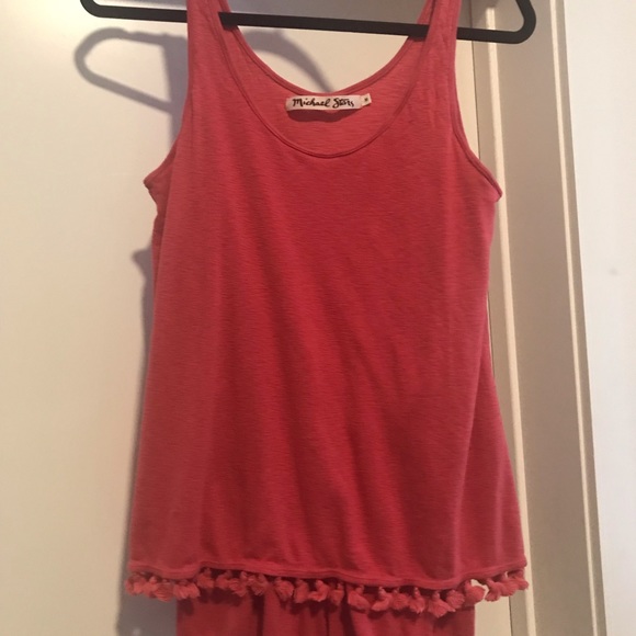 Michael Stars Scoop Neck Fringe Romper SZ Med - Picture 4 of 6